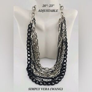 Simply Vera Black and Silver Chain Necklace